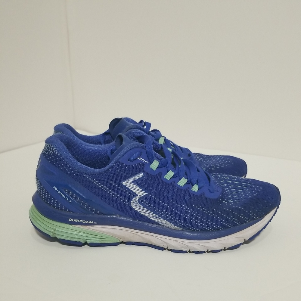 361° One Degree Beyond Womens Strata 3 Dazzle/Glass Running Shoes Royal Blue 7.5